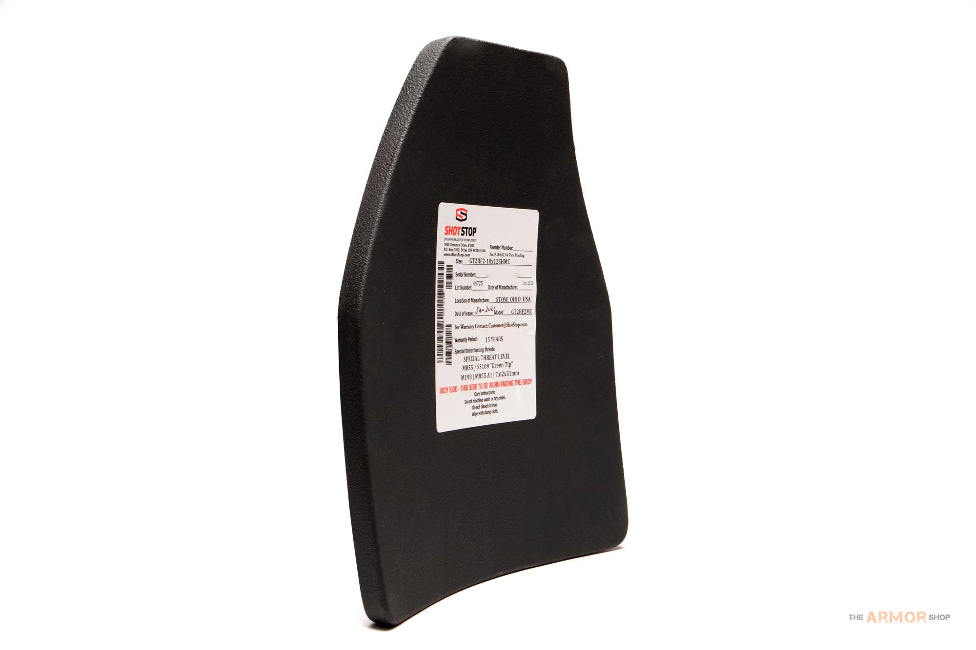 ShotStop Duritium® GT2 Shooter (Front) Plate