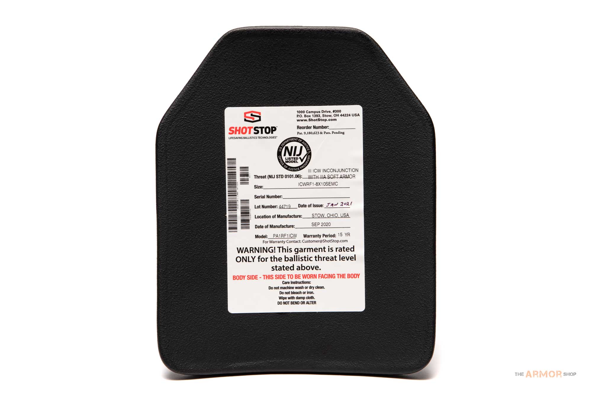 ShotStop Duritium® III ICW - Level III Body Armor