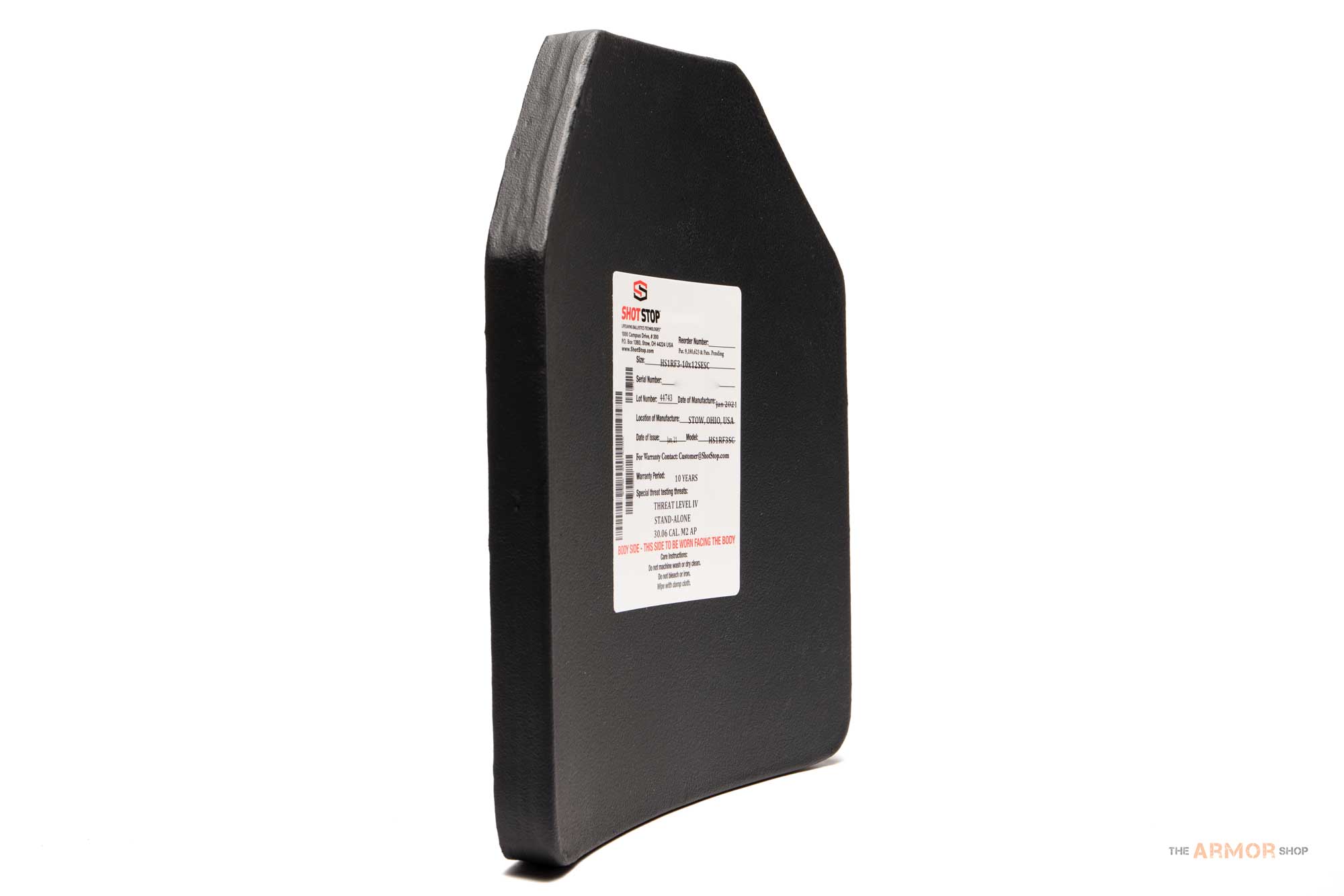 ShotStop Duritium® IV+HS Sapi (Back) Plate