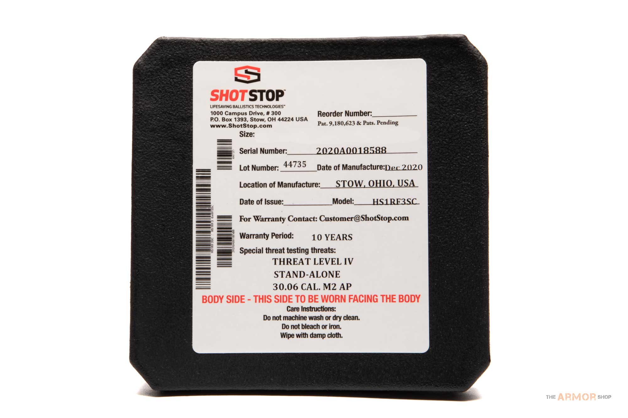 ShotStop Duritium® IV+HS Side Plate